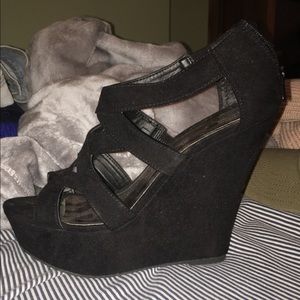 Madden Girl Black Suede Wedge Heel